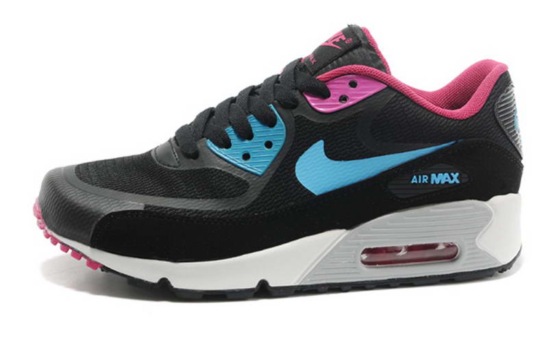 Nike Air Max 90 Chaussures Femmes Pre TAPE Bleu Noir Roses (1)